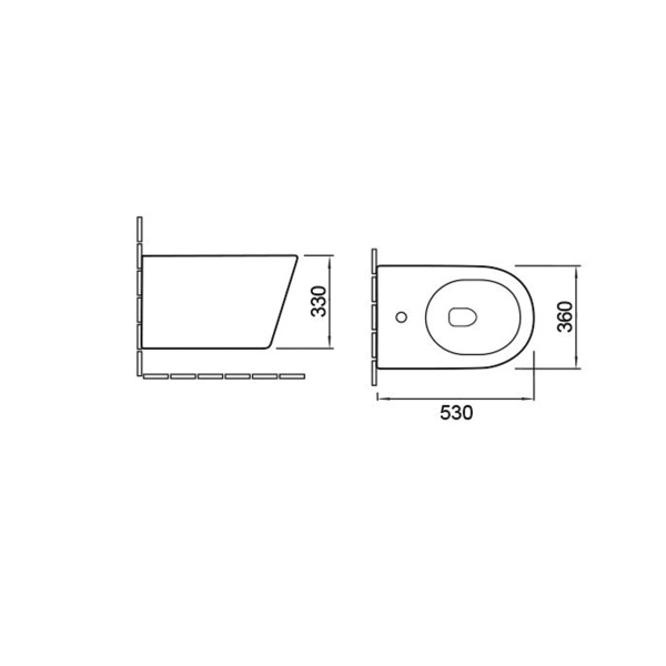 Подвесное биде Piatti VB1-11G1B, цвет золото/черный