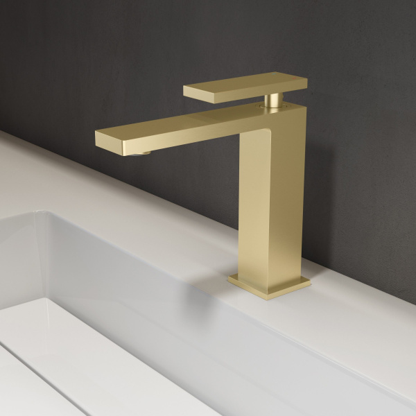 Смеситель для раковины Dice VBF-2DS1BG однорычажный, брашированное золото