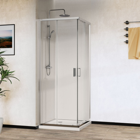 Душевой уголок Сити (City) VSS-5CT800CL, 800*800, хром, стекло прозрачное