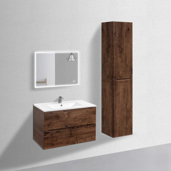 База под керамическую раковину Mia 800 подвесная, 2 выкатных ящика soft close, R.Wood