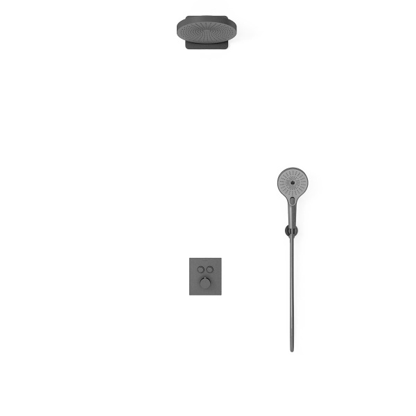 Душевой комплект Inspire VSFW-3I21T1GM встраиваемый, термостатический, двухрежимный, вороненая сталь