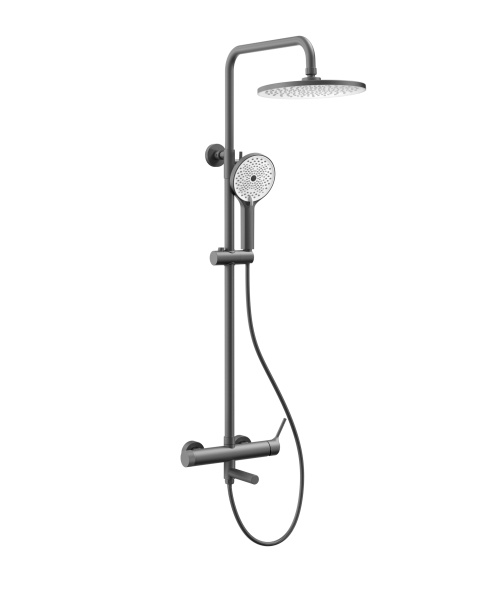 Душевая стойка Феерие (Feerie) VSFS-5FE1GM с изливом, вороненая сталь