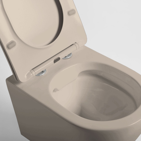 Унитаз подвесной Глобо (Globo) VT1-14SMC безободковый, цвет капучино мат., ультратонкое сиденье микролифт