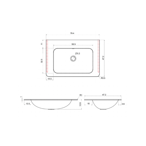Раковина VCB-2VP800W из искусственного камня, цвет белый