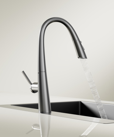 Смеситель для кухни Vincea VKF-176GM, вороненая сталь