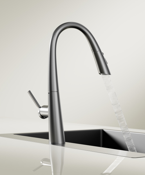 Смеситель для кухни Vincea VKF-176GM, вороненая сталь