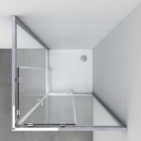 Душевой уголок Софт (Soft) VSS-3SO900CLB, 900*900, черный, стекло прозрачное