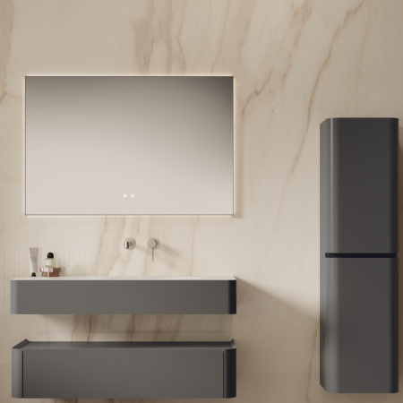 База под раковину Каприз (Caprise) 1200 подвесная, 1 выкатной ящик микролифт, серый матовый