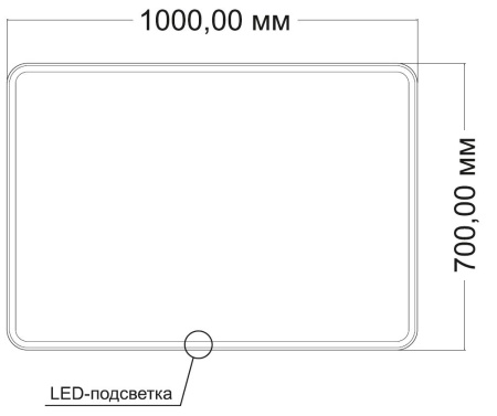 Зеркало с подсветкой VLM-3VC1007 1000х700 c сенсорным выключателем и диммером