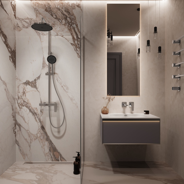 Смеситель для раковины Puro VBFW-5P01CH встраиваемый однорычажный, хром