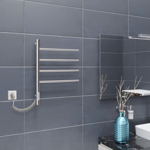 Полотенцесушитель электрический Vincea VTD-1S1CE 43x60, хром, таймер