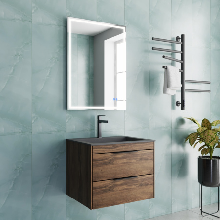 База под раковину Кьяра 2D (Chiara 2D) 600 подвесная, 2 выкатных ящика микролифт, Дуб Чарльстон (C.Oak)