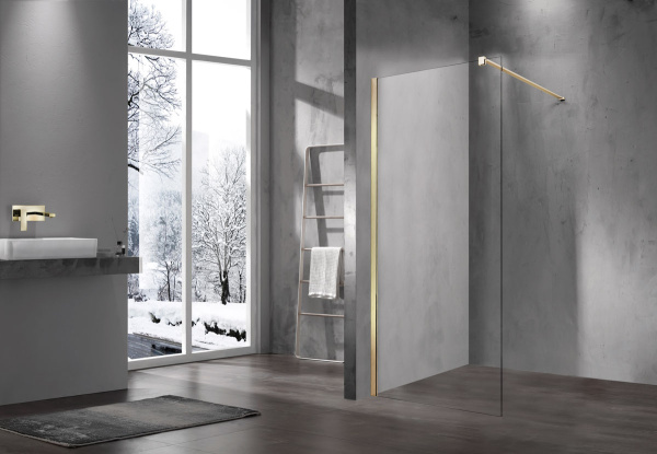 Душевая перегородка Walk-In VSW-1H100CLG, 1000*2000, матовый золотой, стекло прозрачное Душевая перегородка Walk-In VSW-1H100CLG, 1000*2000, матовый золотой, стекло прозрачное