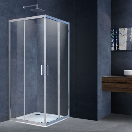 Душевой уголок Альфа (Alpha) VSS-3AL900CL, 900*900, хром, стекло прозрачное
