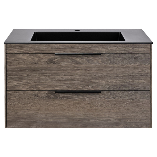 База под раковину Chiara 2D 800 подвесная, 2 выкатных ящика soft-close, R.Oak