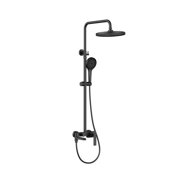 Душевая стойка VSFS-413MB с изливом, черный матовый