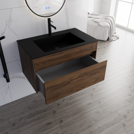 База под раковину Кьяра (Chiara) 800 подвесная, 1 выкатной ящик микролифт, Дуб Чарльстон (C.Oak)