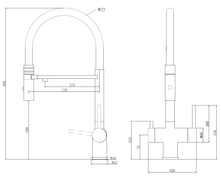 Смеситель для кухни Vincea VKF-120MB, черный