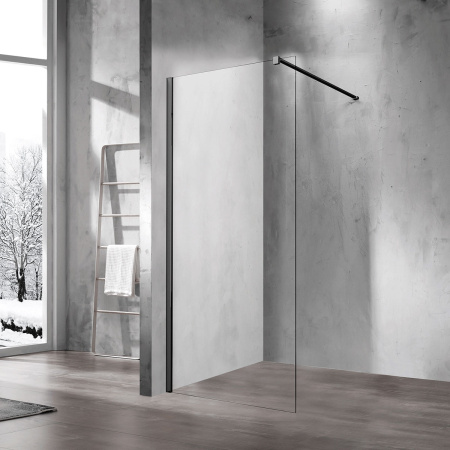 Душевая перегородка Walk-In VSW-1H100CLB, 1000*2000, черный матовый, стекло прозрачное