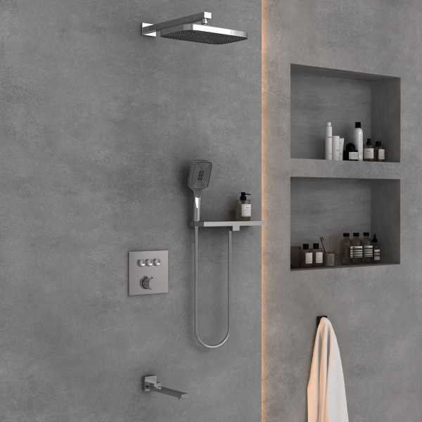 Душевой комплект VSFW-4311RCH встраиваемый, трехрежимный, хром