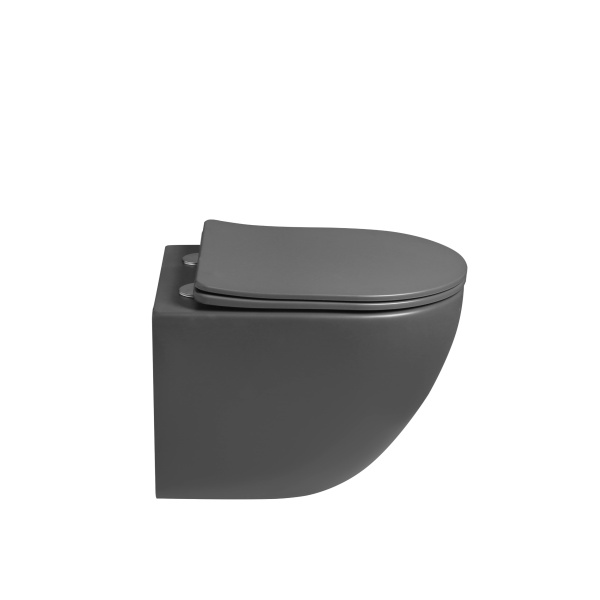 Унитаз подвесной Globo VT1-14STMA Tornado, цвет антрацит матовый, ультратонкое сиденье soft-close