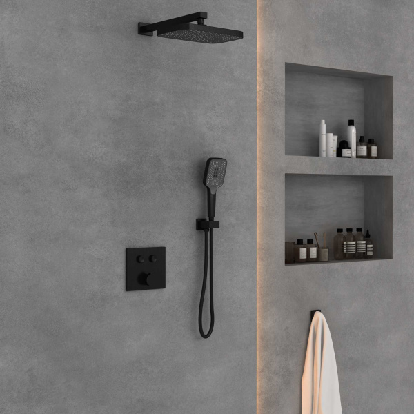 Душевой комплект VSFW-4211MB встраиваемый, двухрежимный, черный