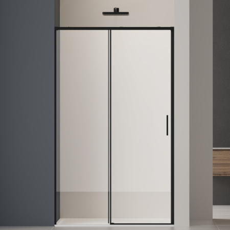Душевая дверь Софт 2 (Soft 2) VDS-3SO2110CLB, 1100, черный, стекло прозрачное