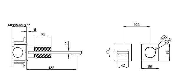 Смеситель для раковины Alto VBFW-6AL1CH встраиваемый, хром