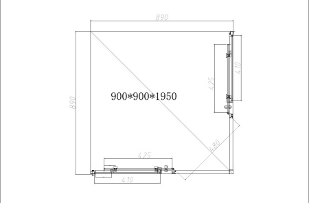 Душевой уголок Слим-Н (Slim-N) VSS-4SN900CLG, 900*900, брашированное золото, стекло прозрачное