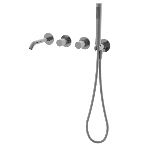 Смеситель для ванны Aura VBTW-6AU1GM, встраиваемый, вороненая сталь