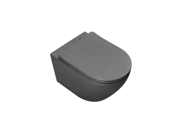 Унитаз подвесной Globo VT1-14TMA Tornado, цвет антрацит матовый, ультратонкое soft-close сиденье
