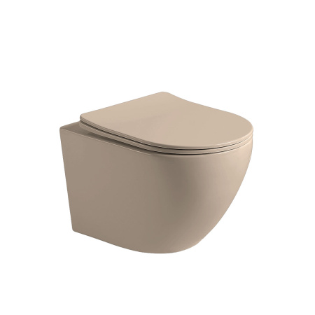 Унитаз подвесной Глобо (Globo) VT1-14SMC безободковый, цвет капучино мат., ультратонкое сиденье микролифт