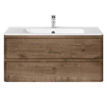 База под раковину Вико (Vico) 1000 подвесная, 2 выкатных ящика микролифт, Винтажный дуб (V.Oak)