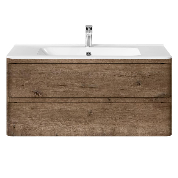 База под раковину Vico 1000 подвесная, 2 выкатных ящика soft close, V.Oak