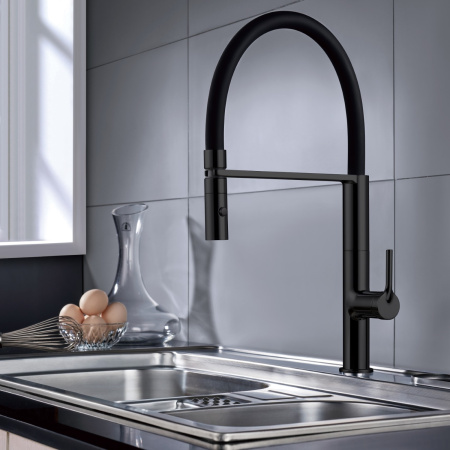 Смеситель для кухни Vincea VKF-114MB, черный