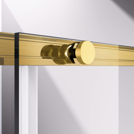 Душевой уголок Слим-Н (Slim-N) VSR-4SN8013CLG, 1300*800, брашированное золото, стекло прозрачное