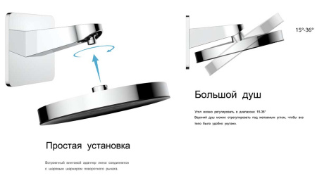 Душевой комплект Инспаер (Inspire) VSFW-3I21MT3RCH встраиваемый, термостатический, двухрежимный, хром