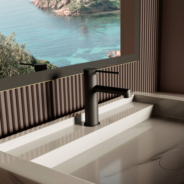 Смеситель для раковины Rim VBF-2RM1MB однорычажный, матовый черный