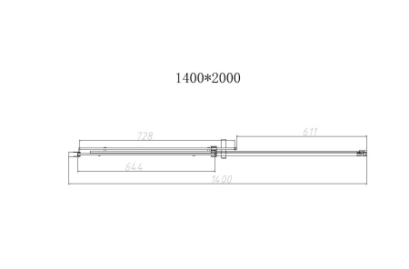 Душевая дверь Дайс (Dice) VDS-4D140CL, 1400, хром, стекло прозрачное