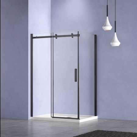 Душевой уголок Комо-Н (Como-N) VSR-4CN9012CLB, 1200*900, черный, стекло прозрачное