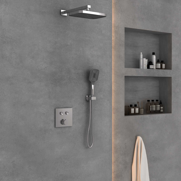 Душевой комплект VSFW-4211CH встраиваемый, двухрежимный, хром