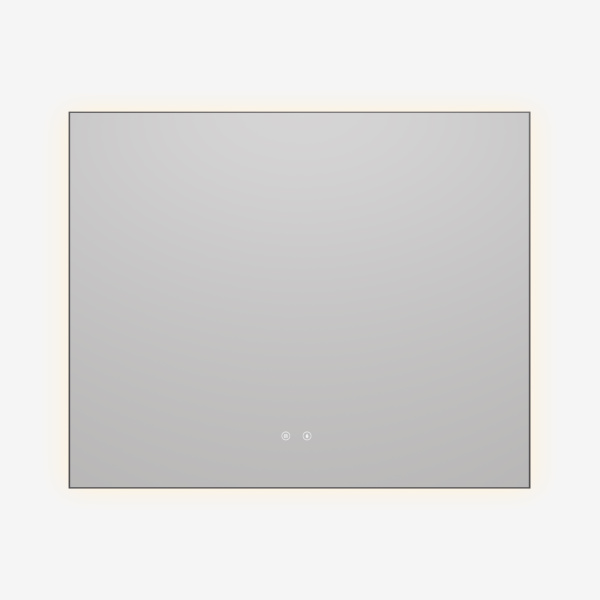 Зеркало LED VLM-4F100GM-2 1000х800 c сенсорным выключателем, антизапотевание, вороненая сталь