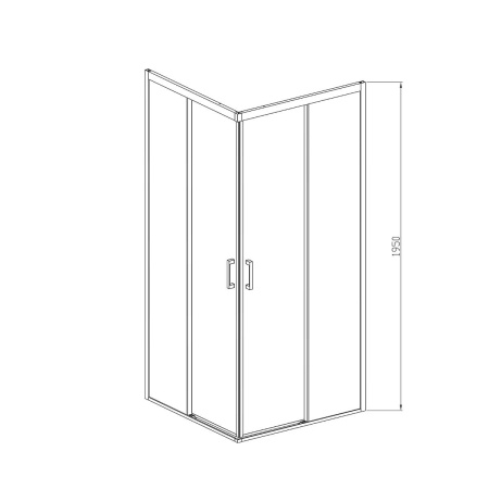 Душевой уголок Софт (Soft) VSS-3SO900CLB, 900*900, черный, стекло прозрачное