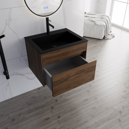 База под раковину Кьяра (Chiara) 600 подвесная, 1 выкатной ящик микролифт, Дуб Чарльстон (C.Oak)