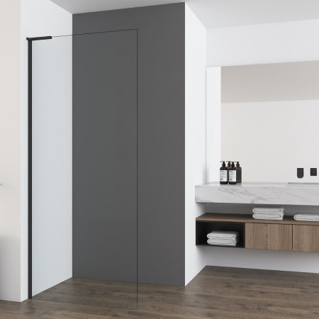 Душевая перегородка Волк-Ин (Walk-In) VSW-7HA700CLB, 700*2000, черный матовый, стекло прозрачное