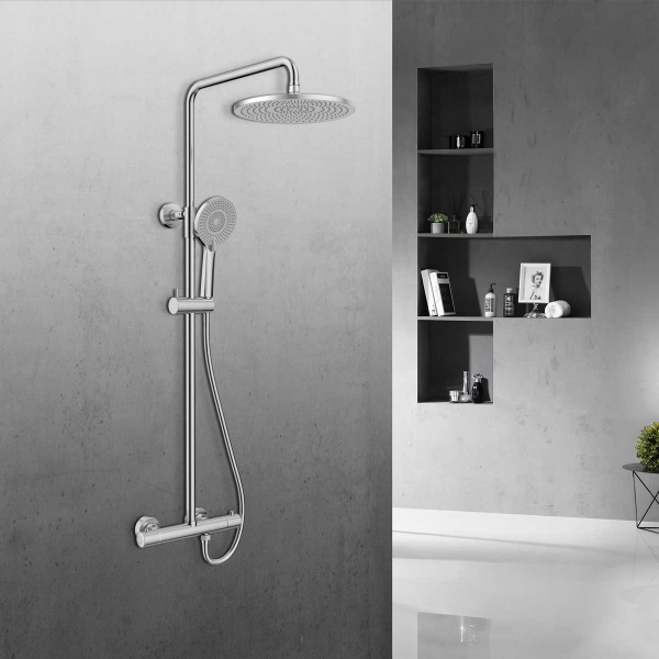 Душевая стойка Esse VSFS-1E0TCH термостатическая без излива, 25см верх душ, хром