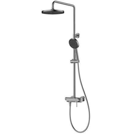 Душевая стойка ТГ (TG) VSFS-5TG1GM с изливом, вороненая сталь