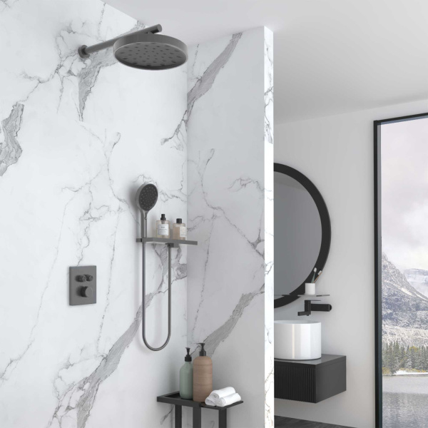 Душевой комплект Inspire VSFW-3I21MT2RGM встраиваемый, термостат, двухрежимный, вороненая сталь