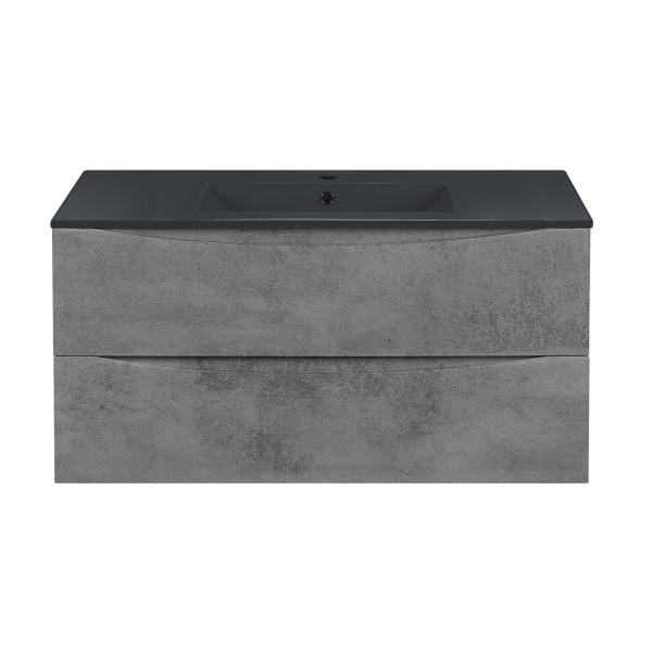 База под керамическую раковину Mia 1000 подвесная, 2 выкатных ящика soft close, Beton