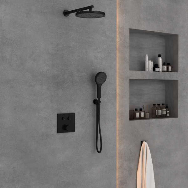 Душевой комплект VSFW-4212MB встраиваемый, двухрежимный, черный